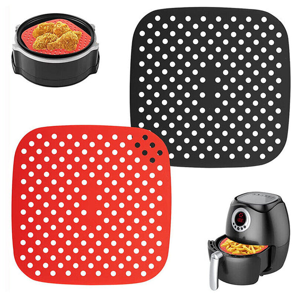 4pcs Reusable Air Fryer Liner Non-Stick Food-Grade Silicone Air Fryer Basket Mat