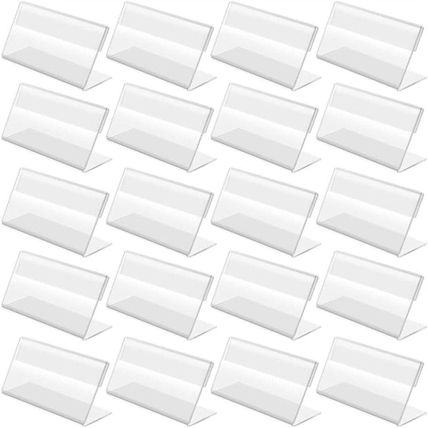 20PCS Acrylic Sign Display Holder Label Price Name Card Tag Shop Stand Sign AUS