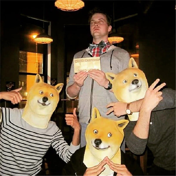 1X Dog Latex Head Mask Creepy Animal Halloween Costume Theater Creepy Party Toys