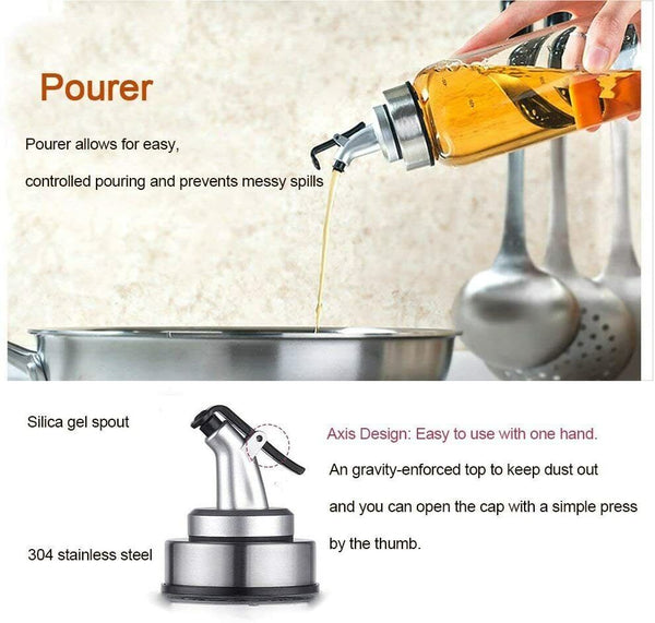 300/450ml Olive Oil Vinegar Pourer Dispenser Cooking Glass Bottle Kitchen Tools