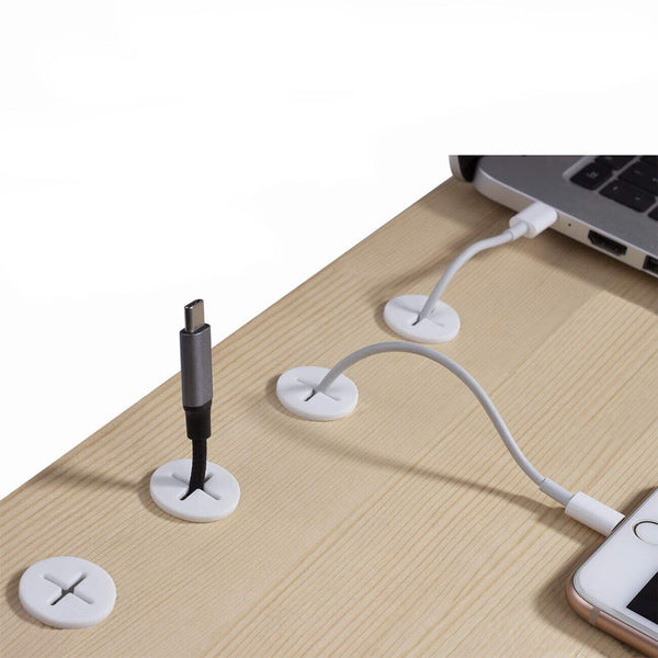 10 PCS Desk Cord Grommet Flexible Silicone Cable Hole Cover Round Gasket AU