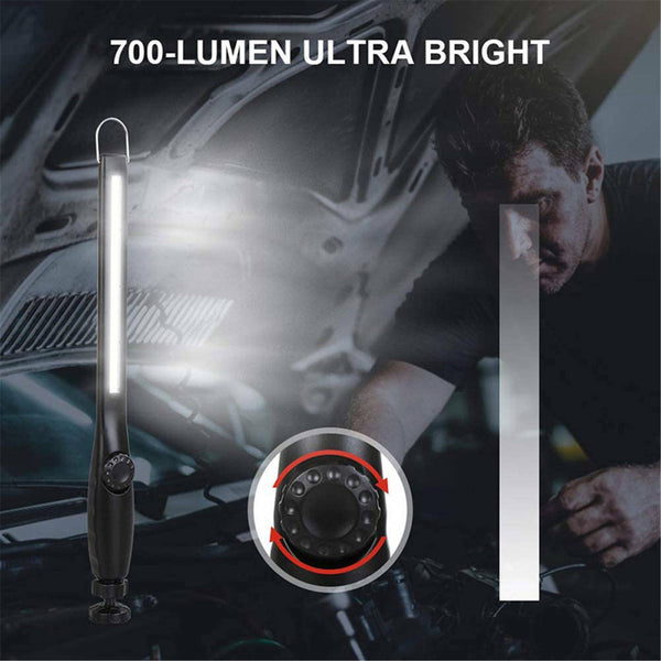 LED COB Work Light Inspection Magnetic Flashlight Strip Rechargeable USB Torch