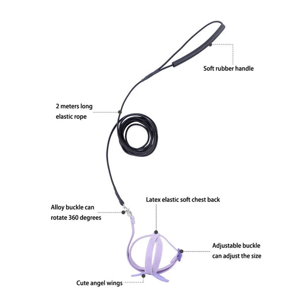 Adjustable Pet Parrot Bird Harness Lead Leash Flying Training Rope Cockatiel AUS