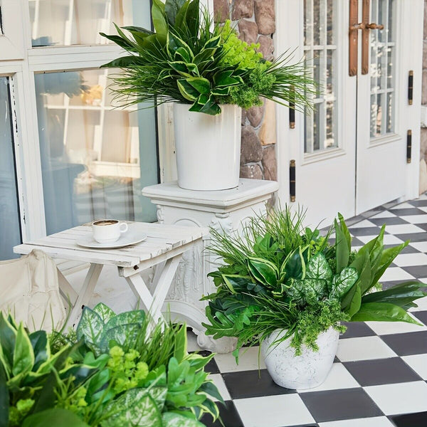 18Pcs Outdoor Artificial Plants UV Resistant Real Touch Fake Greenery Stems Faux