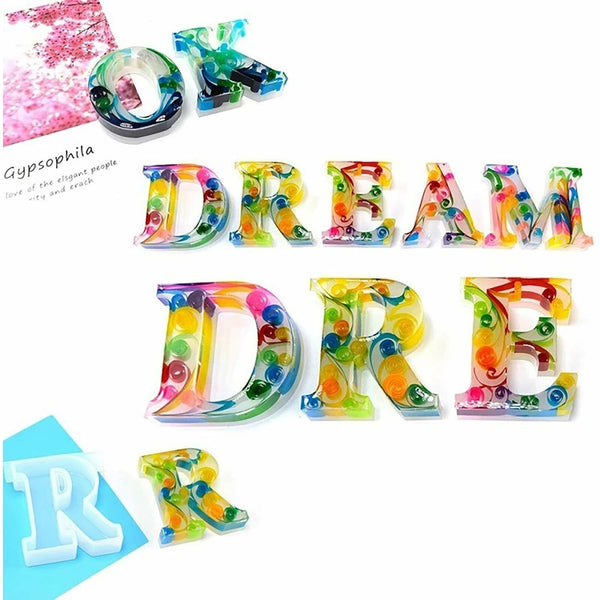 172X Jewelry Pendant Epoxy Resin Mould Alphabet Silicone Mold English Letter Set
