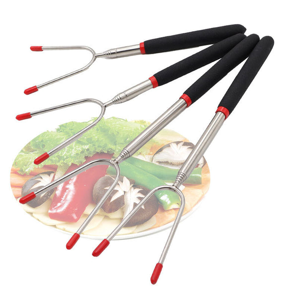 10 Pack Extendable Marshmallow Roasting Sticks – Telescopic BBQ Forks for Campfire, Grill and Barbecue