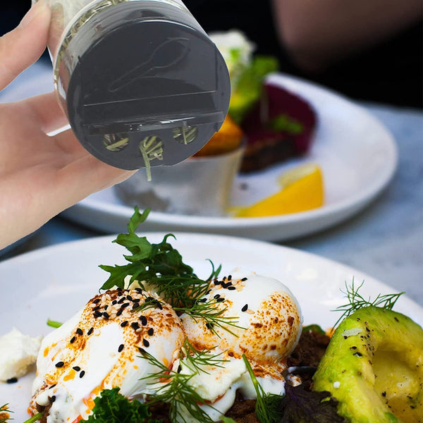 24X Plastic Spice Bottles Jars with Labels 100ML Bottle Shaker Lid Empty Bottles