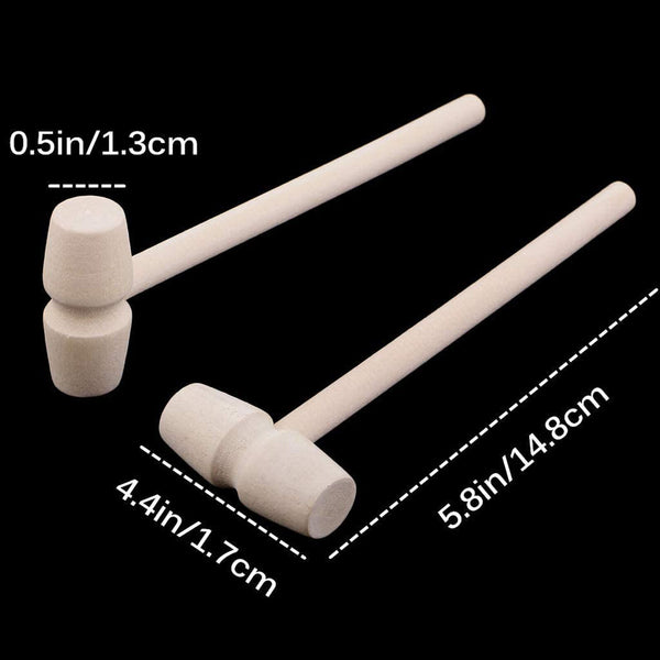 50X Mini Wooden Hammer For Chocolate Breakable Heart Hammer Mallet Smash DIY Toy