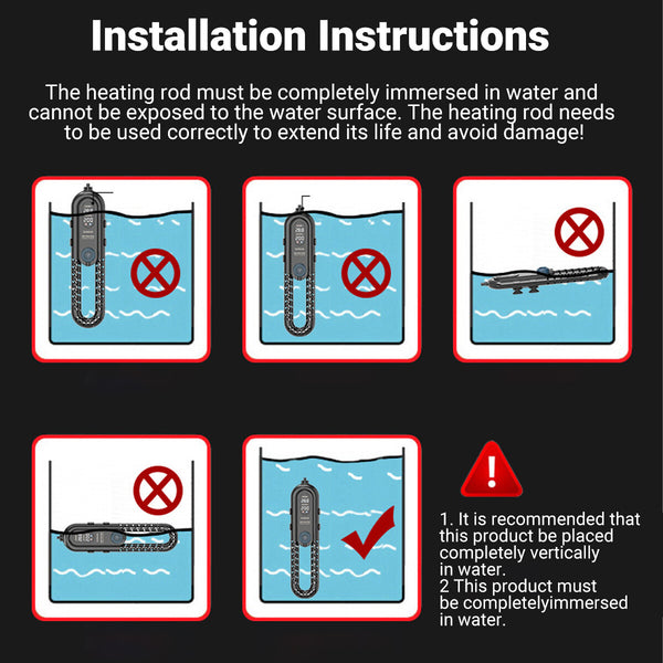 Automatic Fish Tank Heater – Constant Temperature Aquarium Heating Rod