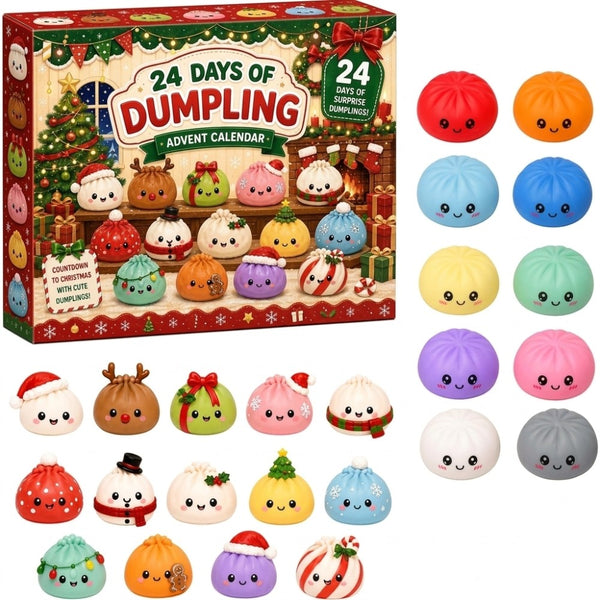 2026 Christmas Squishies Advent Calendar 24 Days Dumpling Toys Kid Xmas Gift New