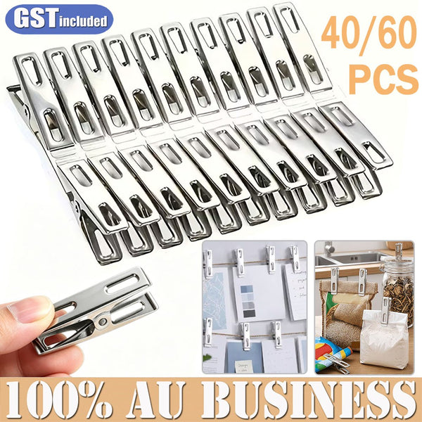 Clothes Clips Pegs Laundry Clothespins Pins Stainless Steel Hanging Hook