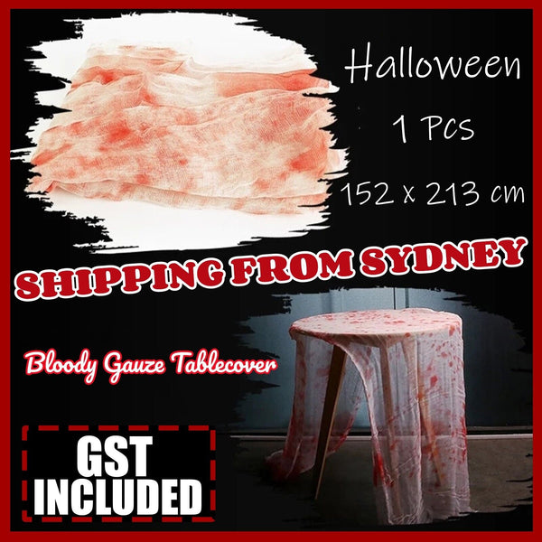 Halloween Table Cloth – Bloody Gauze Cover for Horror & Zombie Parties