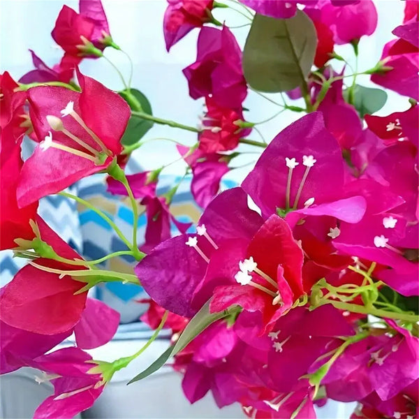 2X Silk Bougainvillea Branches Bougainvillea Artificial Flowers Iron Wire Stem