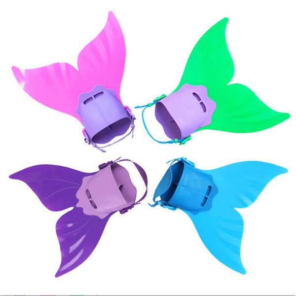 Kids Mermaid Tail Fin Adjustable Monofin Swimming Flipper Diving Swimmable Tool