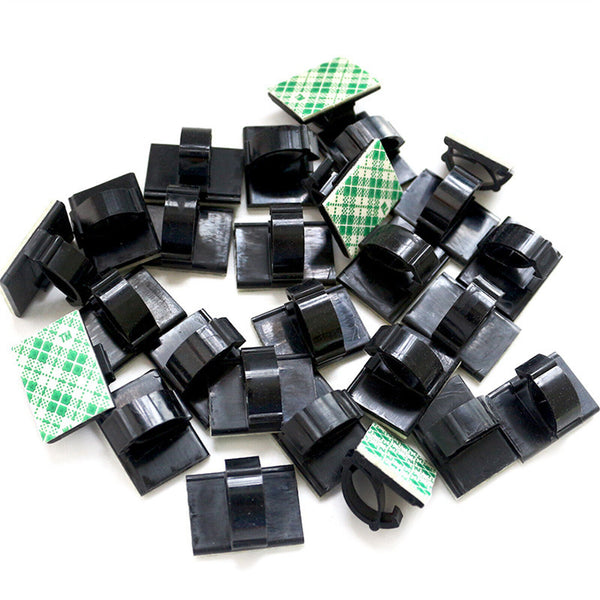 200X Cable Clips Holder Tidy Adhesive Home Car Wire Tie Fixer Drop Clamp Cord AU