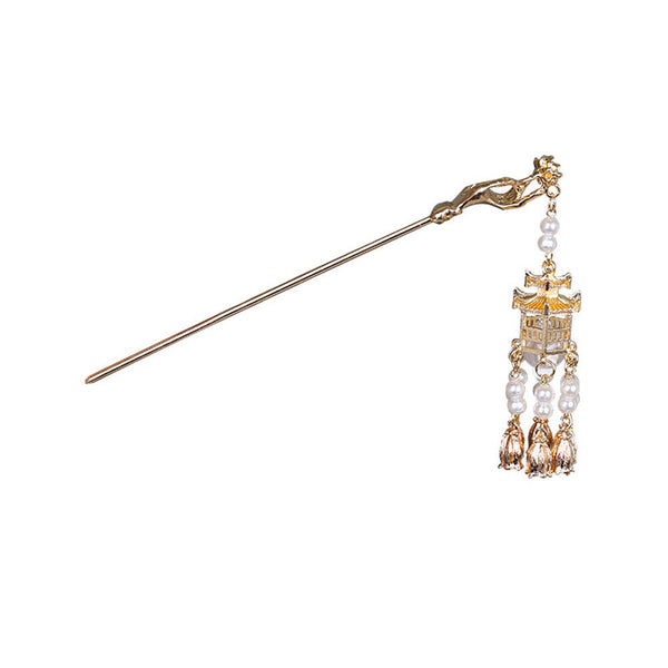 Flower Lantern Fringe Hairpin Hanfu Hair Accessories Vintage Chinese Hair Stick