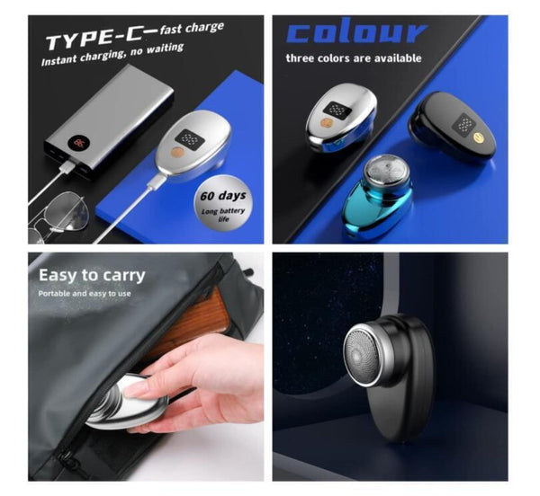 Mini Shave Electric Shaver Portable LCD Rechargeable Pocket Razor For Men