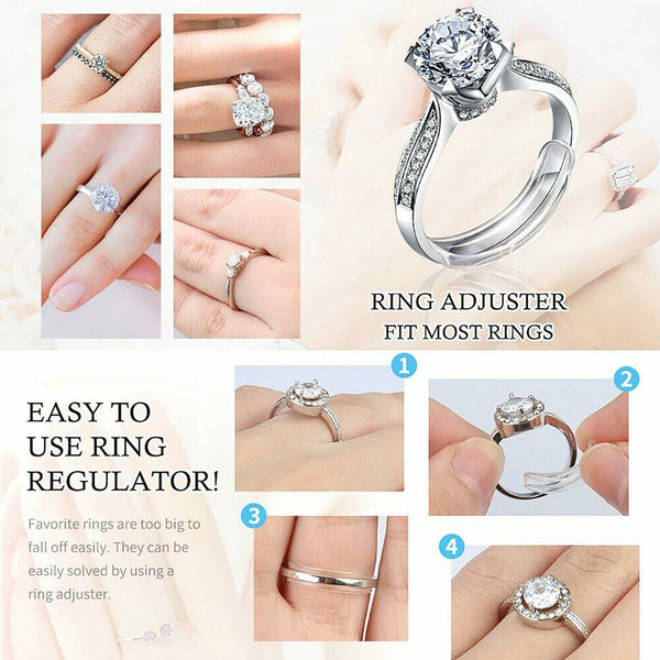 Invisible Clear Ring Size Adjuster Resizer Loose Rings Guard Reducer 8Pcs/Set AU