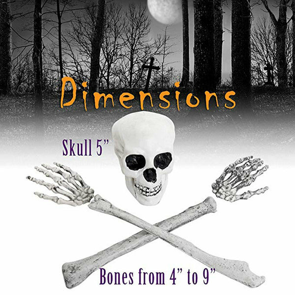 12PCS Christmas Skeleton Bones Skull Body Part Prop Graveyard Outdoor Decoration