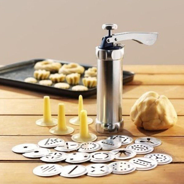 Icing Tips Cookie Press Maker Biscuit Machine Stainless Steel Manual Tool