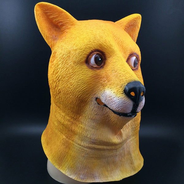 1X Dog Latex Head Mask Creepy Animal Halloween Costume Theater Creepy Party Toys