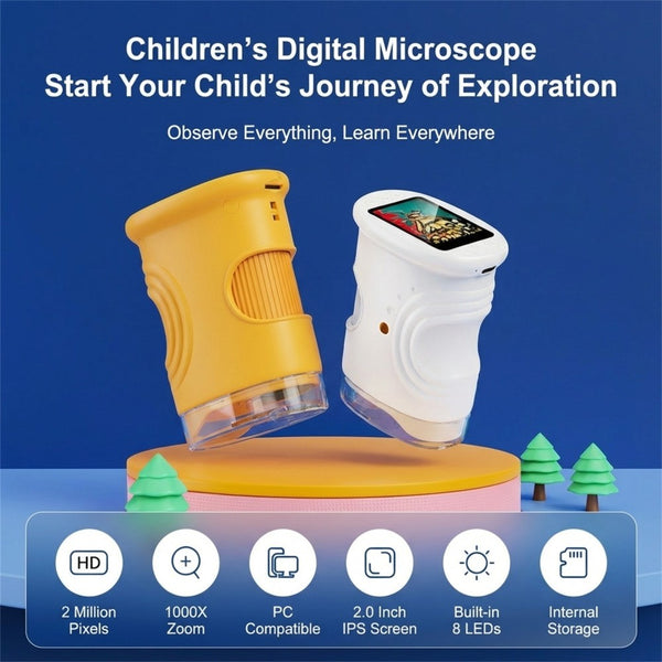 1000X Mini Microscopes Portable Handheld Microscope for Kids Digital Educational