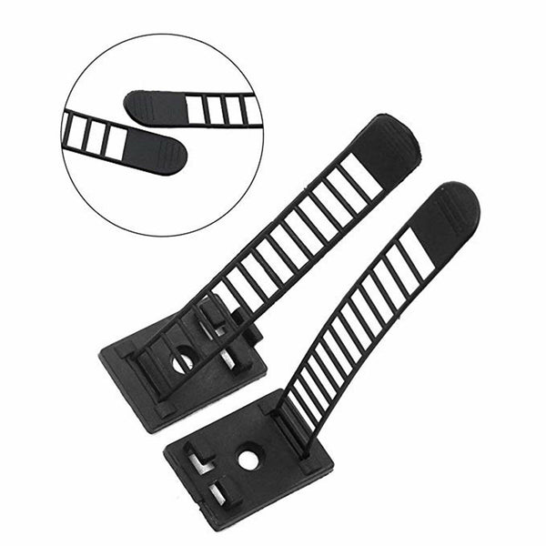 20X Adjustable Cable Clips Straps Adhesive Cord Management Wire Organizer Black