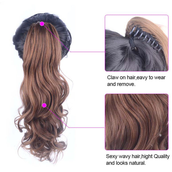 Tail Hair Pony Thick In Ponytail Hair Extensions Clip On Human Piece Claw As