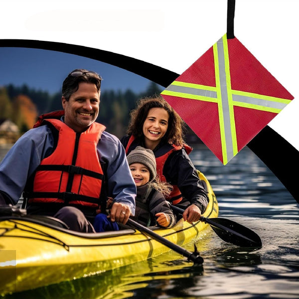 Kayak Safety Flag 2/4 Pack – Foldable Warning Flag for Kayaks, Canoes & Trailer Towing