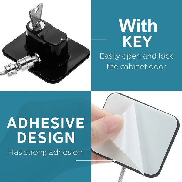 Refrigerator Lock with Keys Fridge Cabinet Child Safety Lock Childproof Lock AU