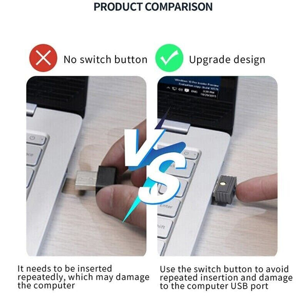 2X Mouse Jiggler Undetectable Mini USB Mouse Movement Mover for Computer Laptop