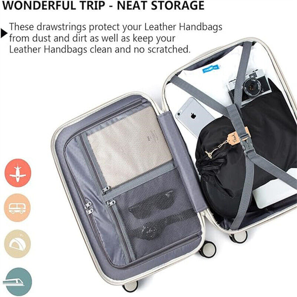 1x Black Satin Silk Storage Bag Drawstring Dust-Proof Pouch Pack Portable HotBag