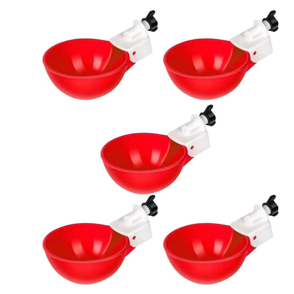 5PCS Automatic Chicken Water Cup Waterer Poultry Drinker Feeder Drinking Bowl
