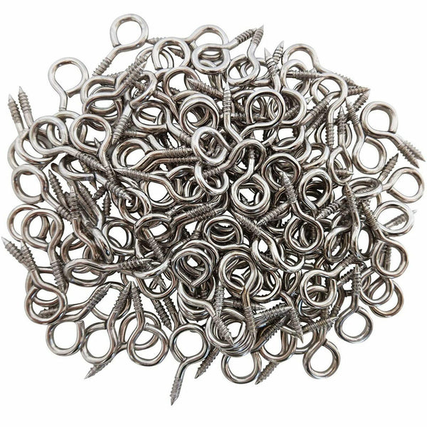 120PCS Small Tiny Mini Screw Eye Pins Eyelets Hooks Threaded Jewelry Peg 8x4mm