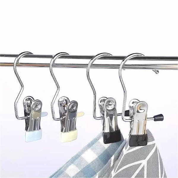 30pcs Stainless Steel Laundry Hooks with Clips | Boot Hanger Clips for Jeans, Hats & Socks
