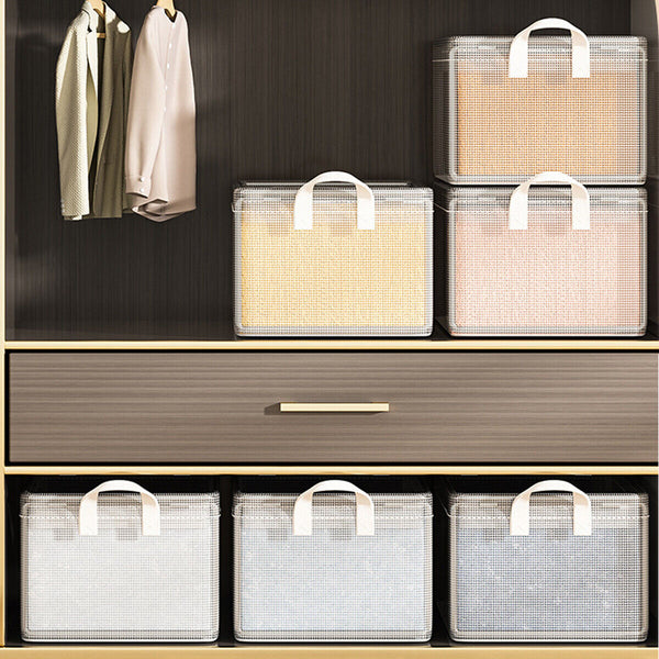 4pcs Transparent Clothes Storage Box Thickened Pants Basket Wardrobe Organizer