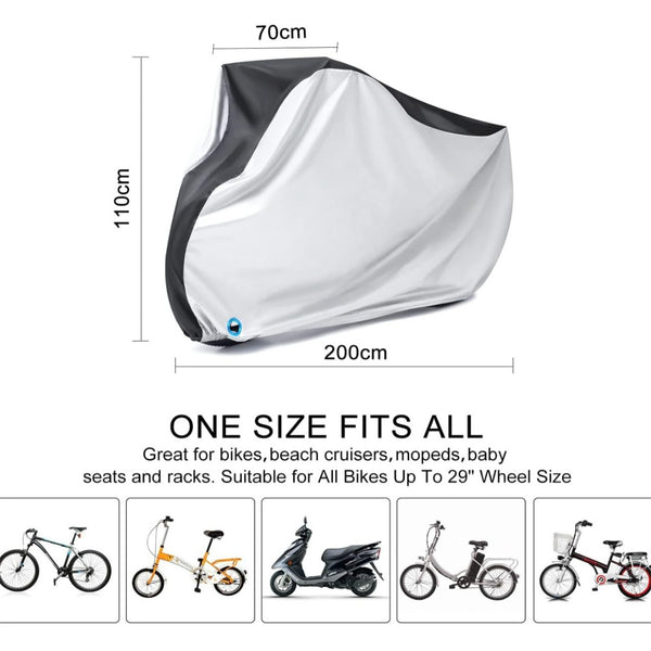 Waterproof Bicycle Cover Outdoor Bike Storage Cover UV Dust Protection for 2 Bikes