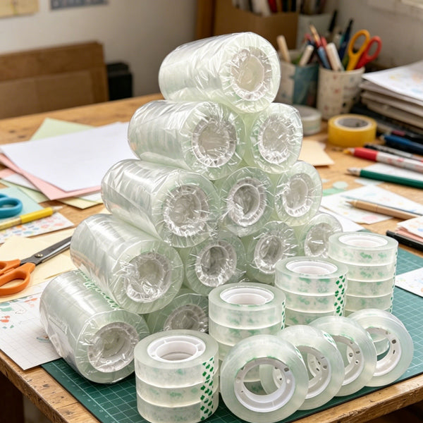 60 Rolls Clear Transparent Stationery Tape 8mm x 30M Office Adhesive Tape