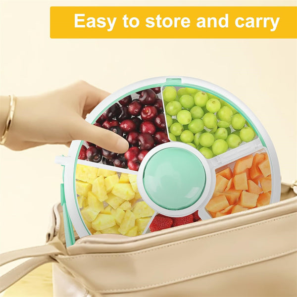 Rotating Snack Container Kids Snack Spinner Storage Box with Lid Food Organizer
