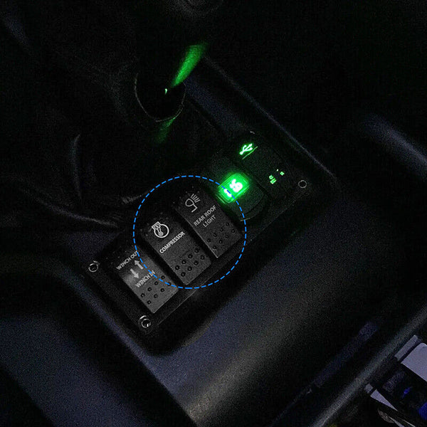 HIGH BEAM 12V Rocker Waterproof Toggle Switch Blue LED Car Boat Caravan