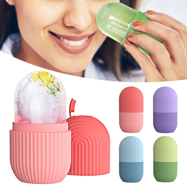 2PCS Silicone Ice Face Massager Facial Ice Mold Reusable Cooling Skincare Tool