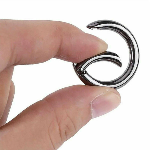 20PCS Round Snap Clip Hook Mini Carabiner Keychain Keyring Bag Connector Ring AU