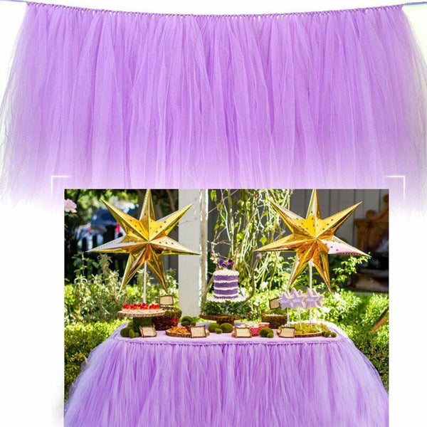 Light Purple Tulle TUTU Table Skirt Cover Birthday Wedding Party Baby Shower Dec
