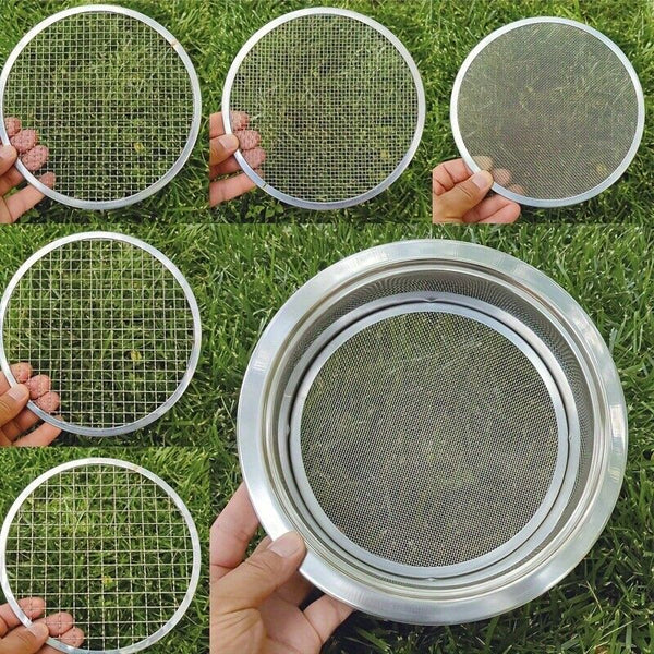 6PCS Soil Sieve Set Detachable Dirt Sifter Set With Shovel Meshes Riddle Sieve