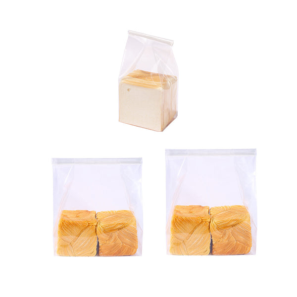 50pcs Resealable Clear Bread Toast Bags Airtight Food Storage Pouches Bakery
