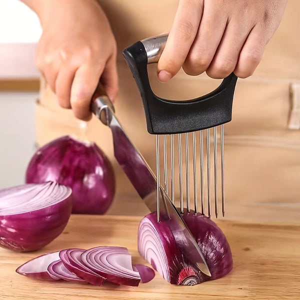 3PCS Food Slicing Assistant Onion Holder Vegetable Meat Cutter Guide Tool