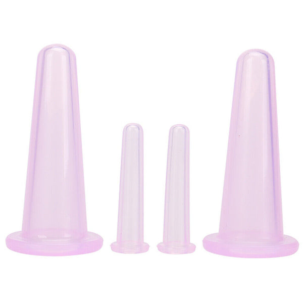 4Pc/set Cup Lifting Massage Silicone Cupping Vacuum Suction Facial Cupping