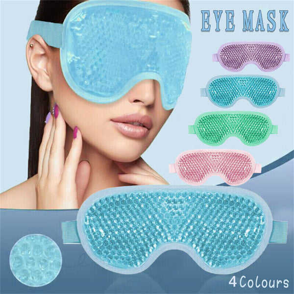 HOT/COLD MASK Gel Beads Eye Spa Reusable Cooling Ice Pack Pain Relief Tired Eyes