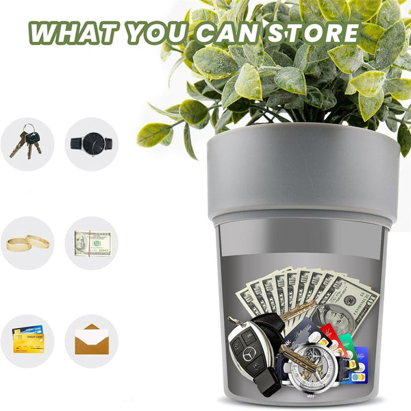2PCS Flower Pot Hidden Safe Key Hider Secret Storage Container with Hidden Compartment