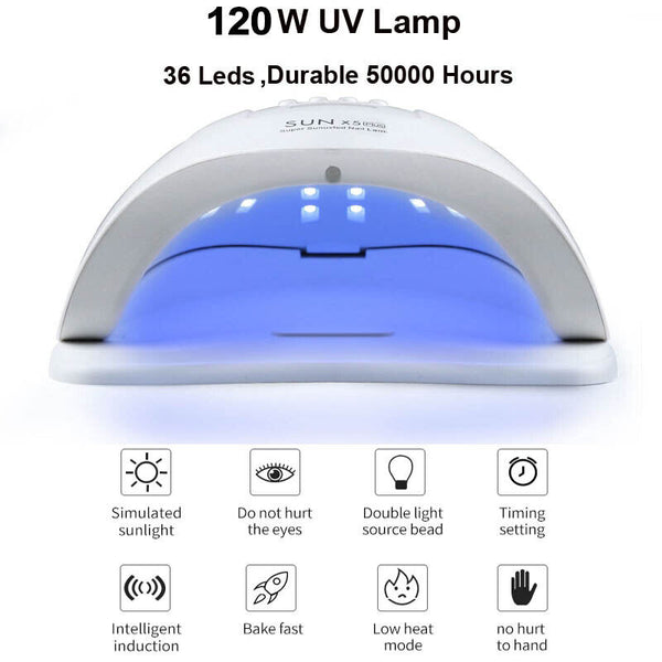 UV LED Light Nail Gel Polish Dryer Lamp 120W SUN X5 PLUS Manicure Curing Machine